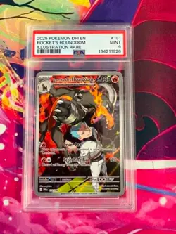 Team Rocket's Houndoom 191/182 PSA Graded 9 English Pokemon TCG Check ID - Image 1