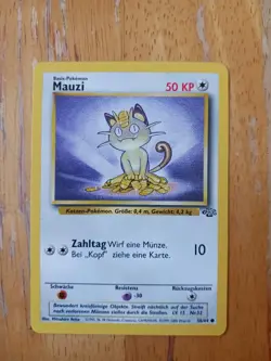 MAUZI (MEOWTH) - Jungle Set - 56/64 - VINTAGE - German Pokemon - WOTC - NM/LP - Image 1