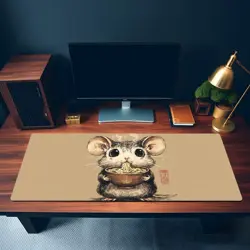 Cute Mouse Ramen Playmat - Kawaii Anime Style Gaming Mat for MTG, YuGiOh, TCG - Image 3