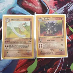 Pokemon VINTAGE 1st Edition Jungle Lot of 2 Marowak and Rhydon - Image 1