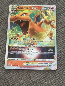 Pokemon Brilliant Stars Charizard VSTAR Ultra Rare Holo Card 018/172SWSH09 NM - Image 1