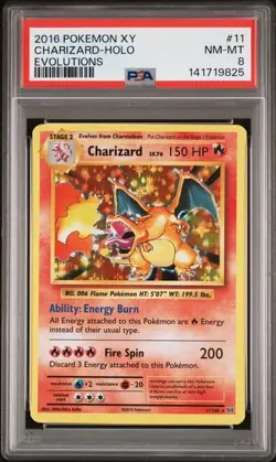 Pokemon PSA 8 2016 POKEMON XY EVOLUTIONS #11 CHARIZARD-HOLO EVOLUTIONS - Image 1