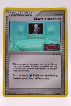 Glacia's Stadium 76/108 EX Power Keepers Pokemon Reverse Holo Stamped Card LP - Image 1