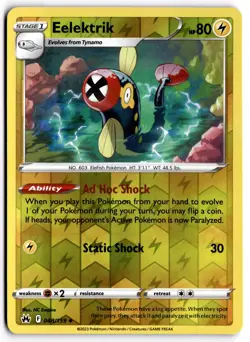 Pokemon TCG Eelektrik 048/159 Crown Zenith Reverse Holo - Image 1