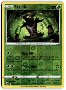 Pokemon TCG Zarude 016/159 Crown Zenith Reverse Holo - Image 1