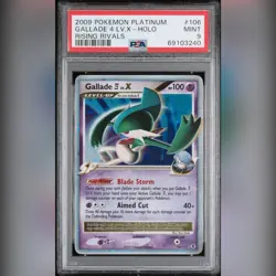 Pokemon TCG Gallade 4 LV.X holo 106/111 Platinum Rising Rivals 2009 MINT PSA 9 - Image 1