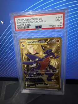 Cynthia's Garchomp ex PSA 9 English Pokemon Card 241 Hyper Rare Gold 2025 - Image 1