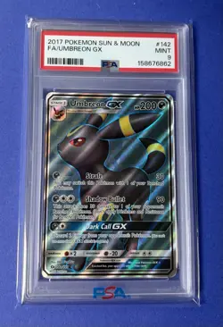 2017 Pokemon Sun & Moon FA/Umbreon GX #142 PSA 9 MINT - Image 1