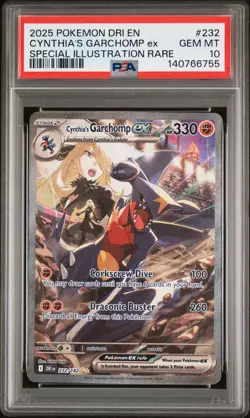 2025 POKEMON DRI EN-DESTINED RIVALS #232 CYNTHIA'S GARCHOMP EX PSA 10 - Image 1