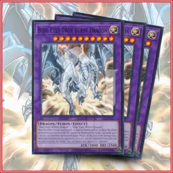 YuGiOh Blue-Eyes Twin Burst Dragon x3 Blue-Eyes White Destiny SDWD - Image 1