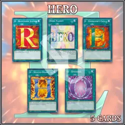JADEN HERO DECK 5 | Heated Heart Emergency Call Flash Righteous Oversoul YuGiOh - Image 2