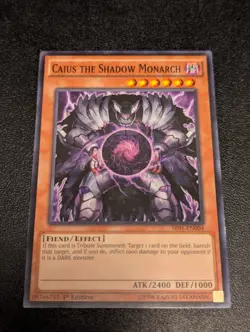 Yugioh Caius the Shadow Monarch SR01-EN004 Emperor of Darkness 1st Edition (LP) - Image 1