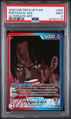 Portgas D. Ace 002 Alternate Art One Piece PSA 9 - Image 1