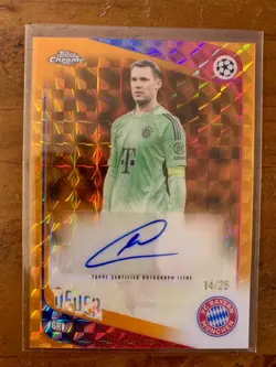 2025-26 Topps Chrome Manuel Neuer Auto 14/25 Orange Refractor - Image 1