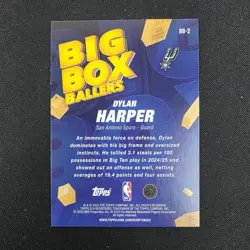 2025-26 Topps - Dylan Harper #BB-2 Big Box Ballers Insert Rookie RC Spurs NM - Image 2
