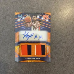 2025/26 Bowman U Best Keyshawn Hall Orange Refractor Dual Patch Auto #04/25 - Image 1