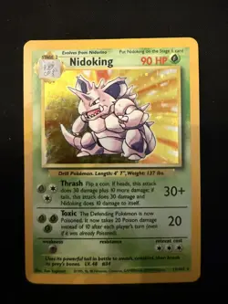 Pokemon TCG Nidoking Holo Rare Card 11/102 Base Set WOTC 1999 MP Condition - Image 1
