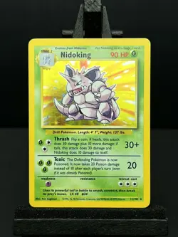 Pokemon TCG Nidoking Holo Rare Card 11/102 Base Set WOTC 1999 MP Condition - Image 1