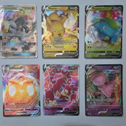 Pokemon TCG 6-Card Holo V/VMAX/GX Lot: Pikachu, Mew, Venusaur, Kommo-o - Image 1