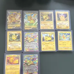 Pokemon TCG Pikachu Card Lot 10 incl Pikachu V & Pikachu ex Full Art Foil - Image 1
