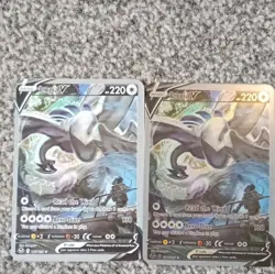 Pokemon TCG Lugia V 138/195 Silver Tempest Holo 2-Card Lot English (Damaged) - Image 1