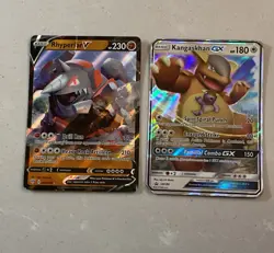 Pokemon Rhyperior V Kangaskhan GX Basic Holo English 2019 095/189 2 Card Lot - Image 1