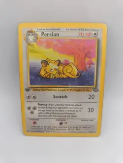 Persian 42/64 1st Edition Jungle WOTC Pokemon Card Heavy Played - Image 1