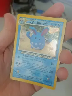 Light Azumarill Neo Destiny Holo Rare 13/105 Pokemon Card WOTC - HP W/Creases - Image 3