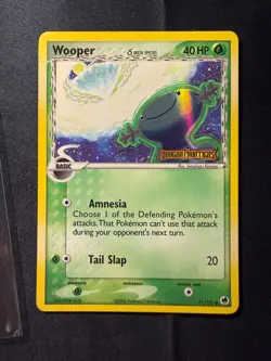 Wooper Delta Species 71/101 Dragon Frontiers Reverse Holo Stamp Pokemon NM - Image 1