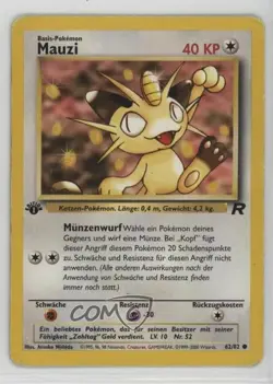 Meowth German 1st Ed. Pokemon Team Rocket #62 2000 - Image 1