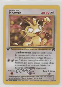 Meowth Italian 1st Ed. Pokemon Team Rocket #62 2000 - Image 1