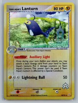 Team Aqua's Lanturn Team Magma vs Team Aqua #28/95 Reverse Holo Pokemon Card - Image 1