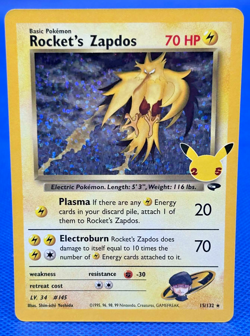 Rocket's Zapdos 15/132 Pokemon Celebrations: Classic Collection Holo - Image 1