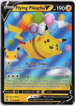 Flying Pikachu V 006/025 Holo V Rare Celebrations Pokemon NM - Image 1
