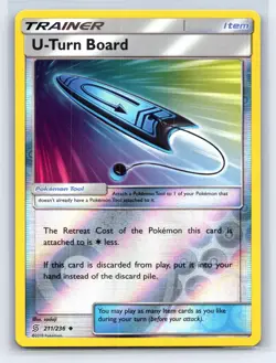 U-Turn Board 211/236 Uncommon Unified Minds Pokemon Reverse Holo Lightly Played - Image 1
