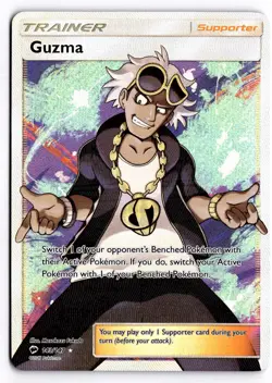 Guzma 143/147 Ultra Rare Burning Shadows Pokemon Holo Near Mint - Image 1