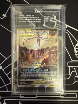 TAG 9 Espeon & Deoxys Gx Pokemon Sm Black Star Promo SM240 Prm Tag Team - Image 1