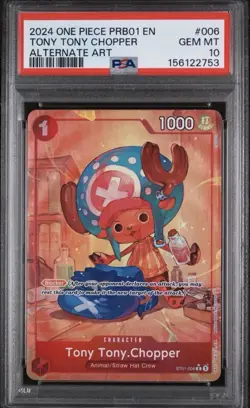 2024 PSA 10 ONE PIECE PRB01-PREM BOOSTER | ALTERNATE ART TONY TONY CHOPPER 006 - Image 1