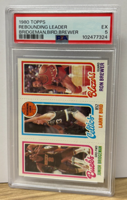 1980 Topps Rebounding Leader #146 Larry Bird RC PSA 5 EX — Bridgeman & Brewer - Image 1