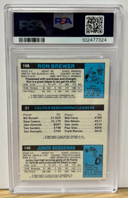 1980 Topps Rebounding Leader #146 Larry Bird RC PSA 5 EX — Bridgeman & Brewer - Image 3