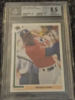 1991 Upper Deck Michael Jordan Baseball ROOKIE #SP1 BGS 8.5 - Image 1
