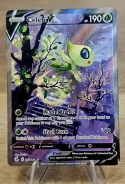 Pokemon TCG Celebi V 245/264 SWSH Fusion Strike Holo Alt Art Secret Rare NM - Image 1