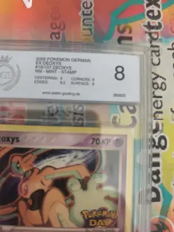Pokemon Karte Card Deoxys Pokemon Day Ex Deoxys Promo Deutsch PGS PSA 8 - Image 4