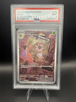 2024 Pokemon - Stellar Crown - Lileep 145/142 Illustration Rare PSA 9 - Image 1