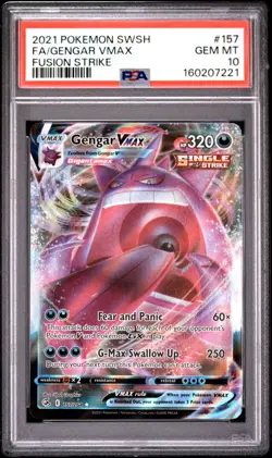 2021 POKEMON SWORD & SHIELD FUSION STRIKE #157 FULL ART/GENGAR VMAX PSA 10 - Image 1