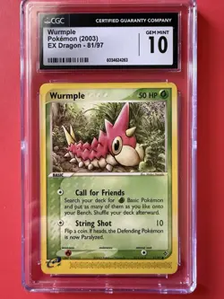 Pokemon Wurmple 81/97 EX Dragon 2003 CGC 10 - Image 1
