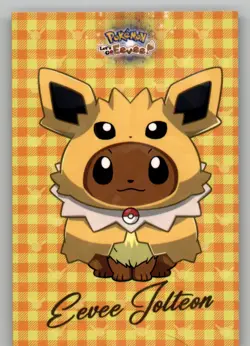 Let's Go Eevee Database - Poncho Eevee Jolteon- Pokemon Cracked Ice Card - Image 1