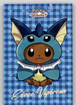 Let's Go Eevee Database - Poncho Eevee Vaporeon - Pokemon Cracked Ice Card - Image 1