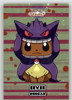 Let's Go Eevee Database - Poncho Eevee Gengar - Pokemon Cracked Ice Card - Image 1