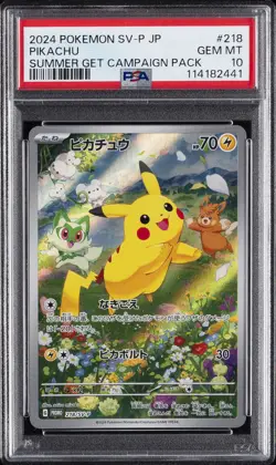 2024 POKEMON JAPANESE SV-P PROMO #218 PIKACHU PSA 10 - Image 1
